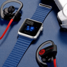 Ремешок кожаный для Apple Watch 42мм Рифленый (Синий)