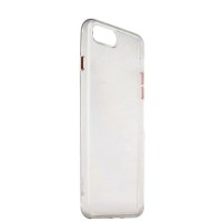 Силиконовая накладка Utra-thin для iPhone 8 Plus и 7 Plus - прозрачная (кнопки розовые)