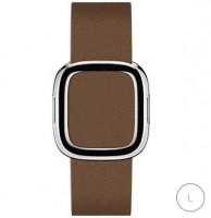 Кожаный ремешок с современной пряжкой для Apple Watch 38mm коричневый Large