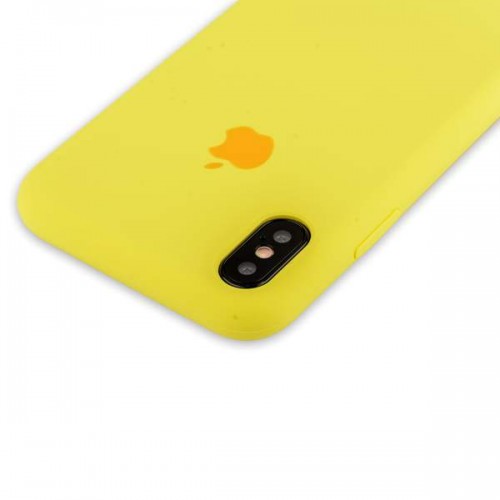 Силиконовая чехол-накладка Apple Silicone для iPhone X - Желтый №4