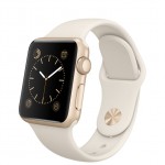 Apple Watch Sport 38mm Gold with Antique White sport band / Мраморно-белый MLCJ2