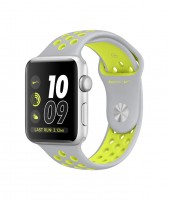Apple Watch 2 Nike 42mm, серый салатовый ремешок, серебристый алюминий