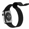 Ремешок кожаный для Apple Watch 38мм Рифленый (Черный)