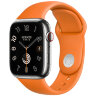 Apple Watch Hermes Series 9 45mm, классический кожаный ремешок оранжевого цвета