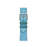 Ремешок Hermes для Apple Watch 41mm Twill Jump Single Tour - Голубой (Bleu Céleste/Bleu Jean)