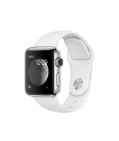 Apple Watch Series 2 38mm, белый спортивный ремешок, серебристый алюминий