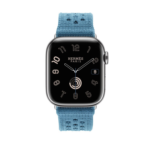 Ремешок Hermes для Apple Watch 41mm Bleu Jean Tricot Single Tour - Голубой