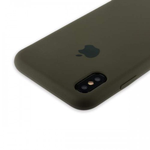 Силиконовая чехол-накладка Apple Silicone для iPhone X - Темно-олифковый №23