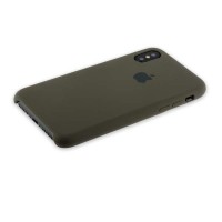 Силиконовая чехол-накладка Apple Silicone для iPhone X - Темно-олифковый №23
