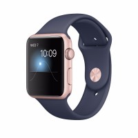 Apple Watch Series 2 42mm, тёмно-синий спортивный ремешок, корпус из алюминия "розовое золото"