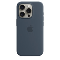 Силиконовый чехол для iPhone 15 с MagSafe - Синий Шторм (Storm Blue)