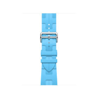 Ремешок Hermes для Apple Watch 41mm Kilim Single Tour - Голубой (Bleu Céleste)