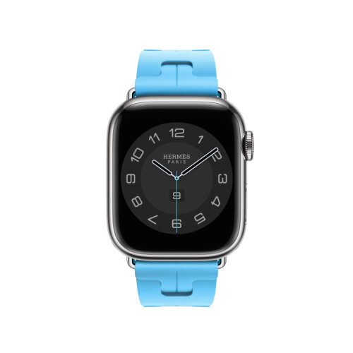 Ремешок Hermes для Apple Watch 41mm Kilim Single Tour - Голубой (Bleu Céleste)