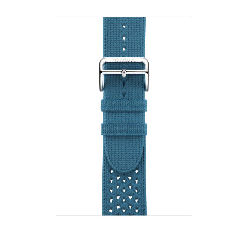 Ремешок Hermes для Apple Watch 45mm Bleu Jean Tricot Single Tour - Голубой