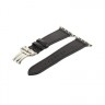 Ремешок кожаный для Apple Watch 42мм W16 Fashion застёжка бабочка (Черный)