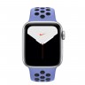 Apple Watch series 5 Nike, 40 мм GPS + Cellular, серебристый алюминий, спортивный ремешок nike "синяя пастель/черный"