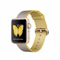 Apple Watch Series 2 38mm, ремешок из жёлто-серого нейлона, золотистый алюминий