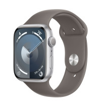 Apple Watch Series 9 41mm, Silver Aluminum Case with Sport Band - Clay
