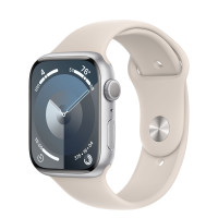 Apple Watch Series 9 41mm, Silver Aluminum Case with Sport Band - Starlight