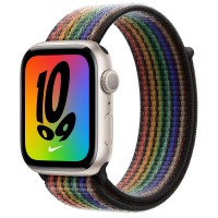 Apple Watch Series 8 Nike 45mm, Starlight Aluminum Case with Sport Loop - Pride Edition