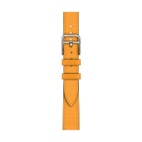 Кожаный ремешок Hermes для Apple Watch Single Tour 41mm Attelage - Оранжевый (Jaune D'or)