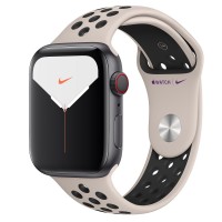 Apple Watch series 5 Nike, 44 мм GPS + Cellular, алюминий "серый космос",спортивный ремешок nike "песчаная пустыня/черный"