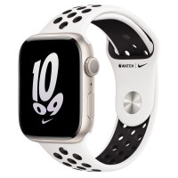 Apple Watch Series 8 Nike 45mm, Starlight Aluminum Case with Sport Band - Summit White/Black