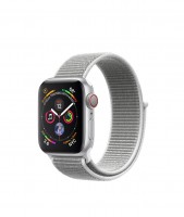 Apple Watch Series 4, 40 мм Cellular + GPS, серебристый алюминий, браслет из нейлона "белая ракушка"