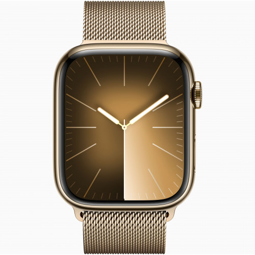 Apple Watch Series 9 45mm, Gold Stainless Steel, Milanese Loop