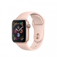 Apple Watch Series 4, 40 мм, золотой алюминий, спортивный ремешок "розовое золото"