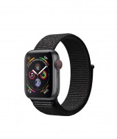 Apple Watch Series 4, 40 мм Cellular + GPS, алюминий "серый космос", черный браслет из нейлона
