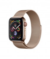 Apple Watch Series 4, 44 мм Cellular + GPS, золотая нержавеющая сталь, миланский сетчатый браслет
