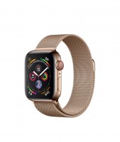 Apple Watch Series 4, 40 мм Cellular + GPS, золотая нержавеющая сталь, миланский сетчатый браслет