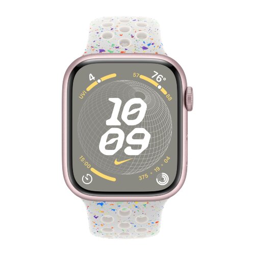 Apple Watch Series 9 41mm, Pink Aluminum Case with Nike Sport Band - Pure Platinum