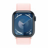Apple Watch Series 9 41mm, Midnight Aluminum Case with Sport Loop - Light Pink