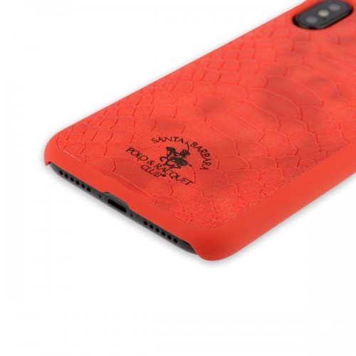 Кожаная накладка Knight Series для iPhone X - Красная