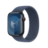 Монобраслет для Apple Watch 45mm Braided Solo Loop - Синий шторм (Storm Blue)