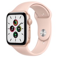 Apple Watch SE 44 мм, золотистый алюминий, спортивный ремешок "розовый песок"