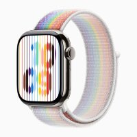 Apple Watch Series 11 46mm, Natural Titanium Case with Sport Loop - Pride Edition