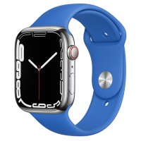 Apple Watch Series 7 45 мм, Стальные серебристого цвета, спортивный ремешок «Капри»