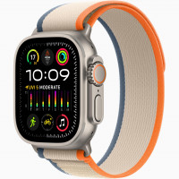Apple Watch Ultra 2 49mm Titanium Case with Orange/Beige Trail Loop (S/M)
