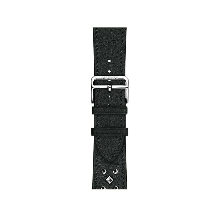 Ремешок Hermès Single Tour Clou Medor Rock из кожи Swift 42mm для Apple Watch - Черный (Noir)