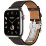 Apple Watch Hermes Series 12 46mm, тёмно-коричневый ремешок с раскладывающейся застежкой