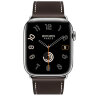 Apple Watch Hermes Series 12 46mm, тёмно-коричневый ремешок с раскладывающейся застежкой