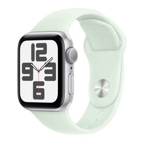 Apple Watch SE (2023) 44mm, Silver Aluminum Case with Sport Band - Soft Mint (Мятный)