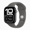 Apple Watch Series 10 42mm, Jet Black Aluminum Case with Sport Band - Stone Gray
