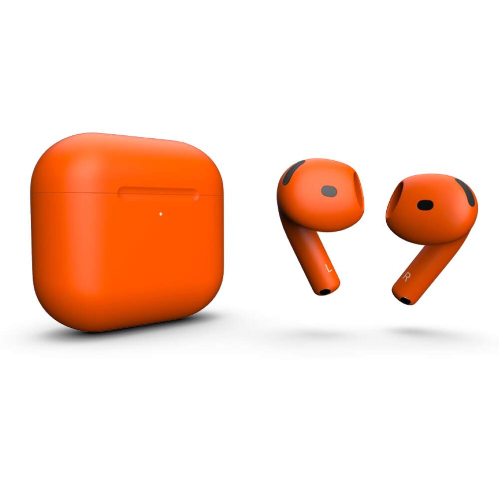 Купить AirPods 4 матовые оранжевого цвета в Москве цена