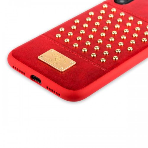 Кожаная накладка Staccato Series для iPhone X - Красная