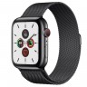 Apple Watch series 5, 44 мм Cellular + GPS, нержавеющая сталь "чёрный космос", миланская петля