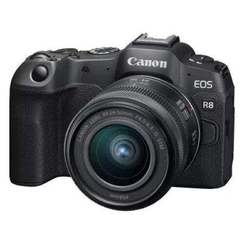 Canon EOS R8 Mirrorless Camera, Black + RF 85mm Macro IS STM Lens + RF 24-50mm IS STM Lens